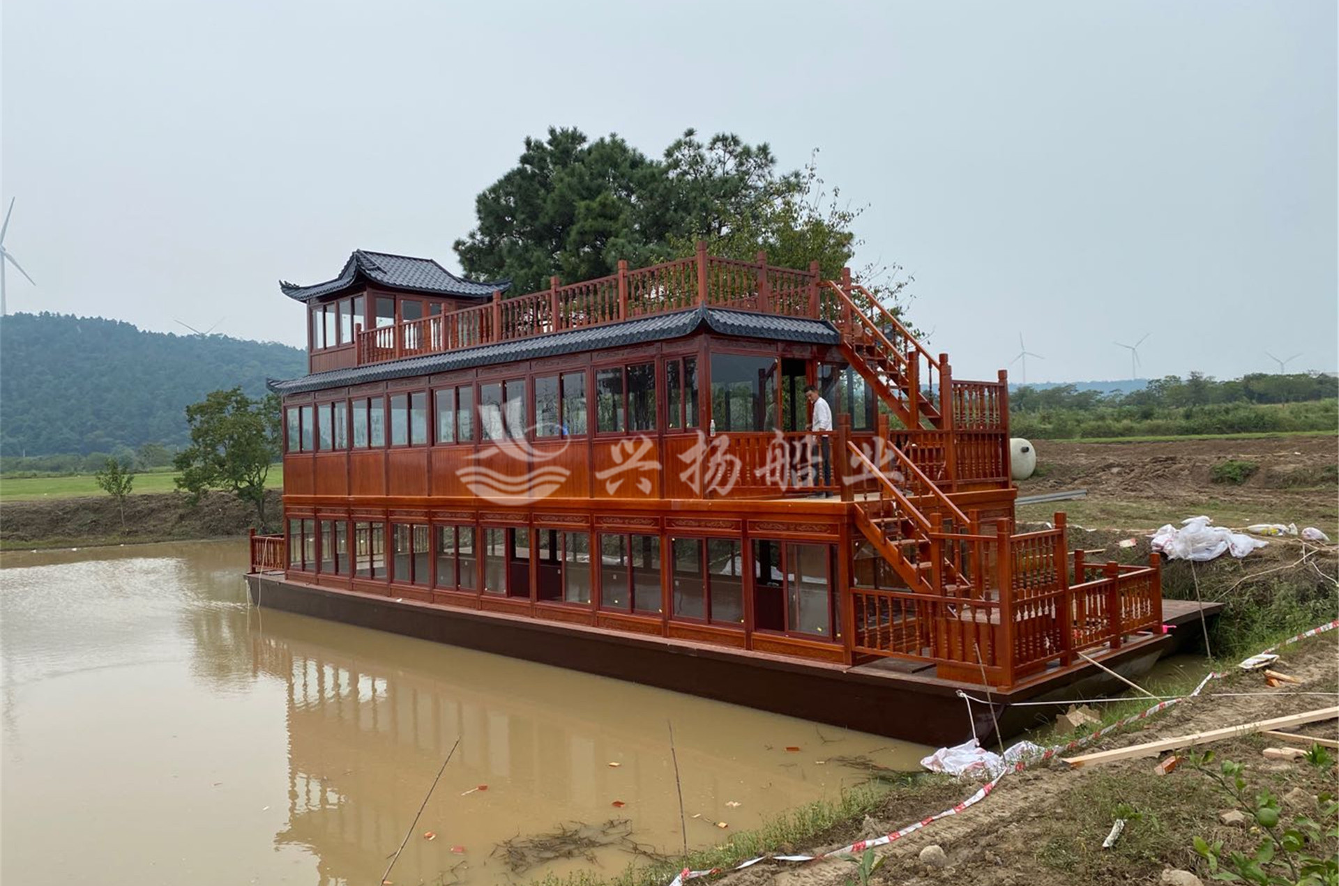 江西九江廬山鄱湖灣景區20米大型畫舫餐飲船